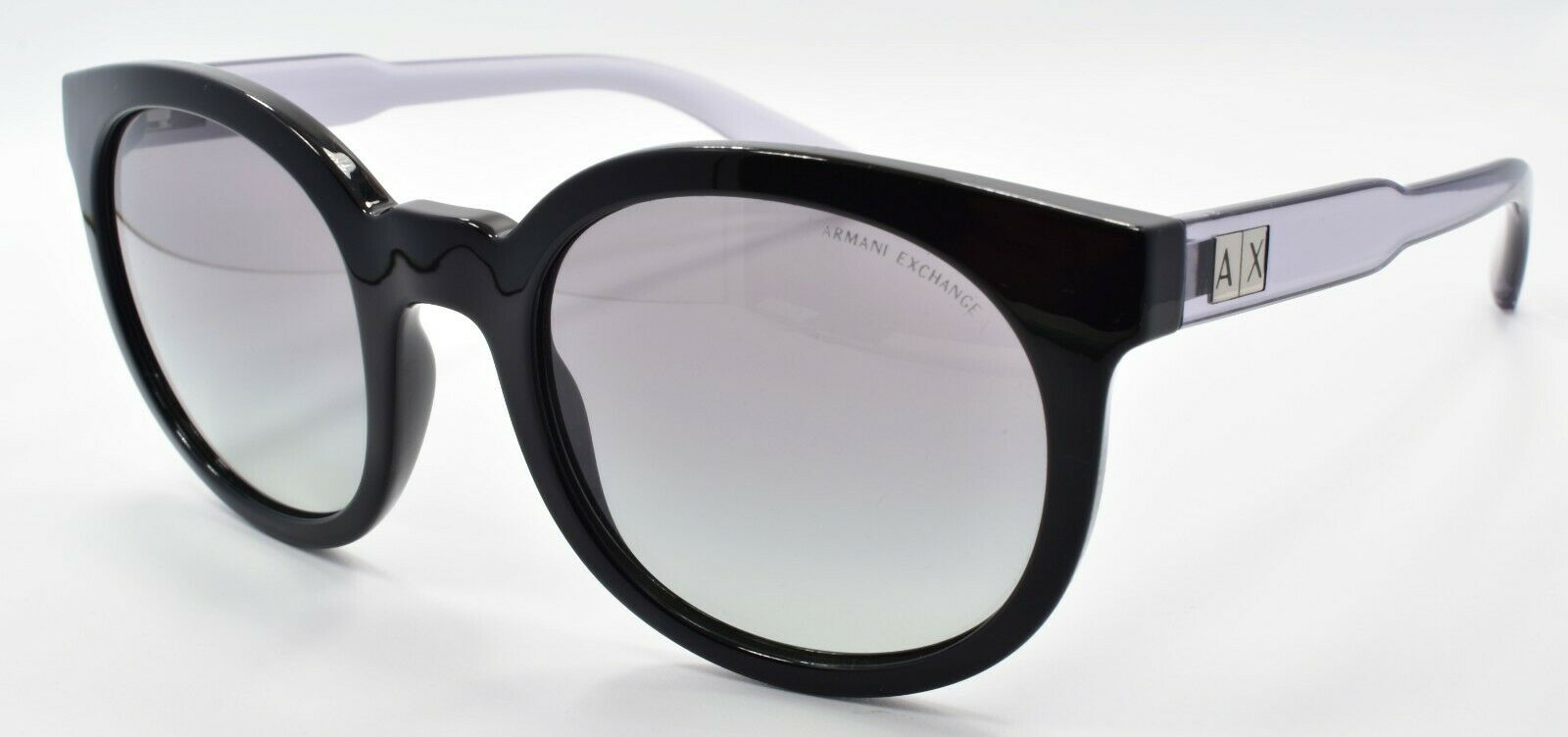 1-Armani Exchange AX4057S 820711 Women's Round Sunglasses Black / Grey Gradient-8053672627565-IKSpecs