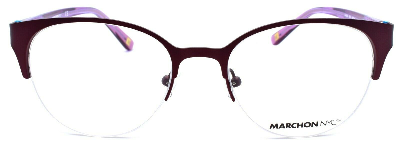 2-Marchon M4004 505 Women's Eyeglasses Frames Half-rim 50-18-135 Plum-886895430579-IKSpecs