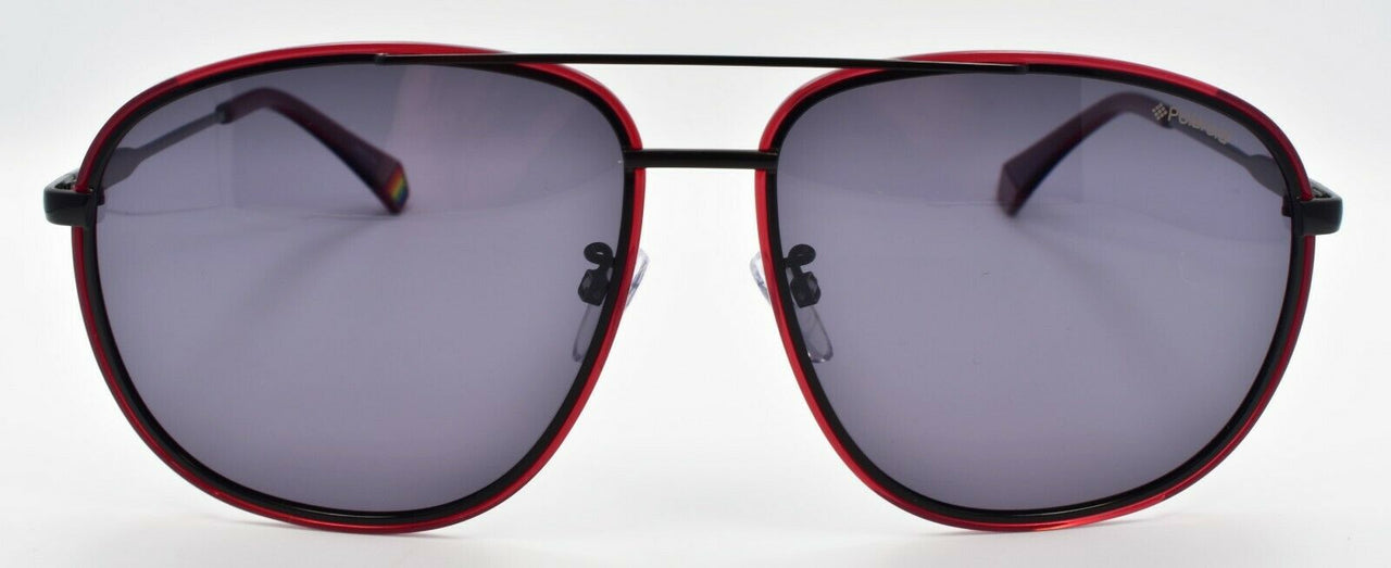 Polaroid PLD6118/G/S Men's Sunglasses Aviator Polarized Black Burgundy / Grey