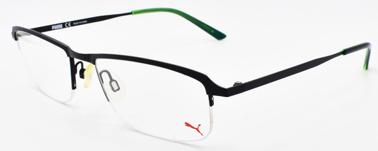 PUMA PU0173O 007 Men's Eyeglasses Frames Half-Rim 57-20-145 Black