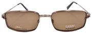 3-Flexon FLX 901 MAG 210 Men's Eyeglasses Brown 54-18-140 + Clip On Sunglasses-750666972967-IKSpecs