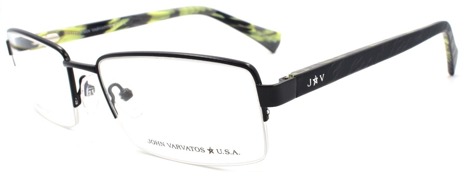 1-John Varvatos VJVC006 Men's Eyeglasses Frames Half-rim 56-18-145 Black-751286356151-IKSpecs