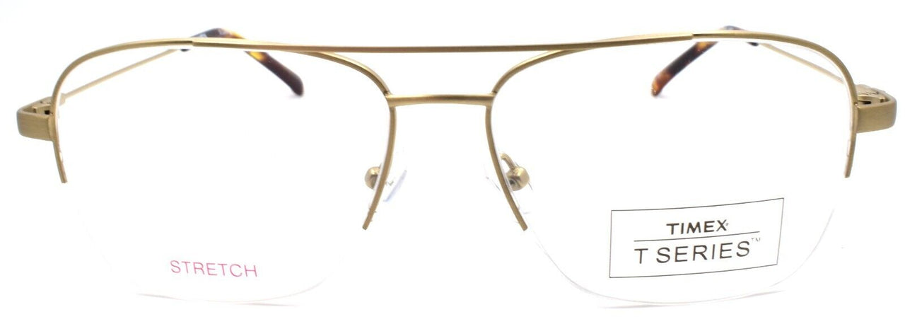 2-Timex 5:24 PM Men's Eyeglasses Frames Aviator Half-rim LARGE 58-16-150 Gold-715317010726-IKSpecs