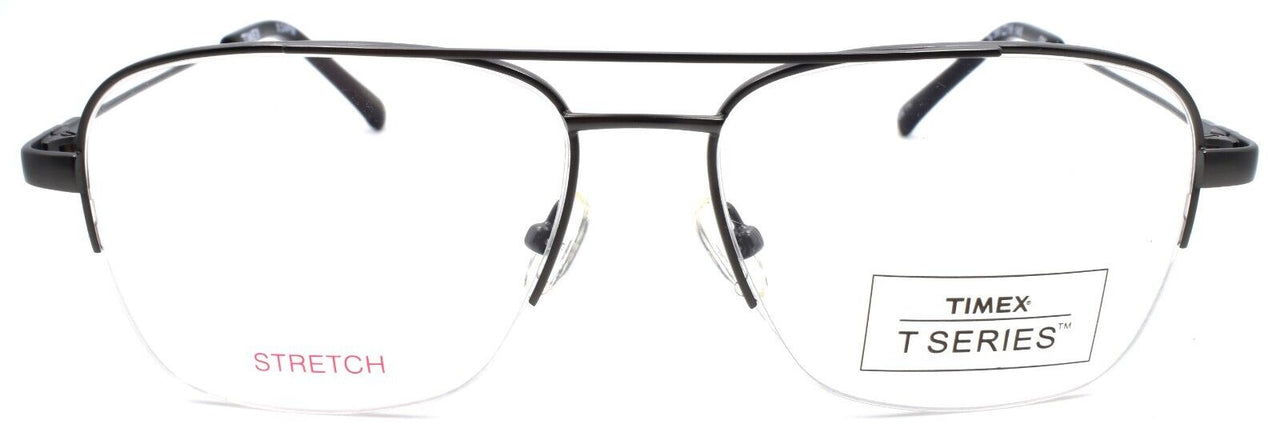 2-Timex 5:24 PM Men's Eyeglasses Frames Aviator Half-rim 56-16-145 Gunmetal-715317010504-IKSpecs