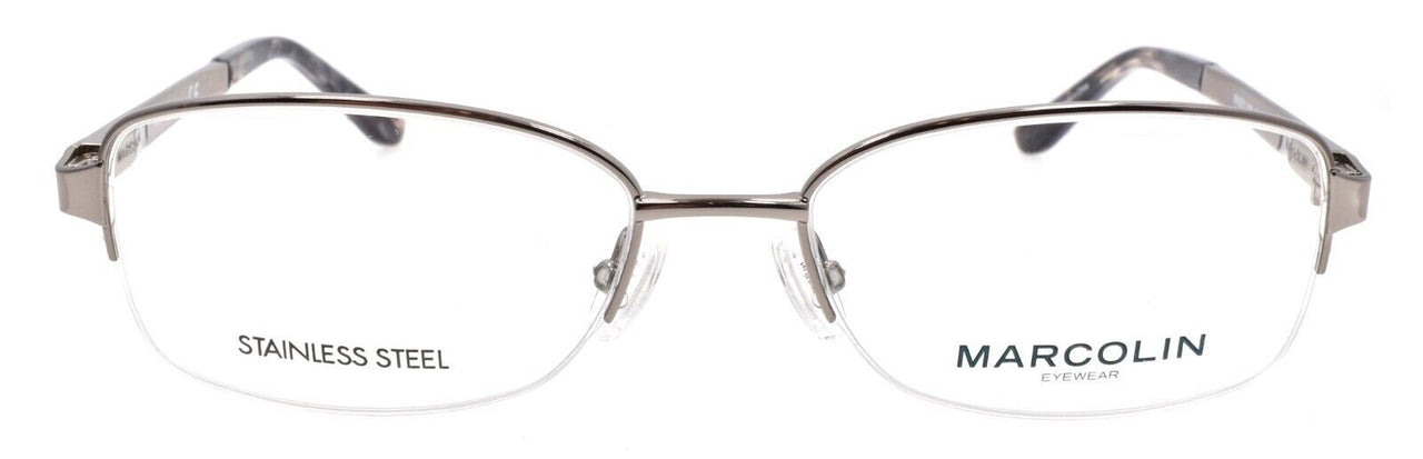 Marcolin MA5011 008 Women's Eyeglasses Frames Half Rim 54-17-140 Shiny Gunmetal