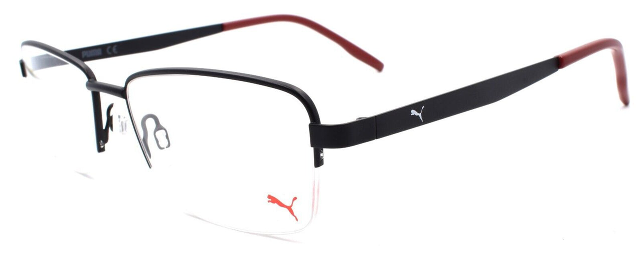1-PUMA PE0144O 002 Men's Eyeglasses Frames Half-Rim 53-16-140 Black-889652290911-IKSpecs