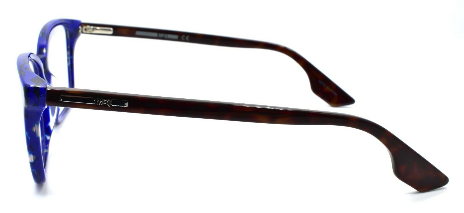 3-McQ Alexander McQueen MQ0062O 002 Women's Eyeglasses 54-16-145 Blue Havana-889652064253-IKSpecs