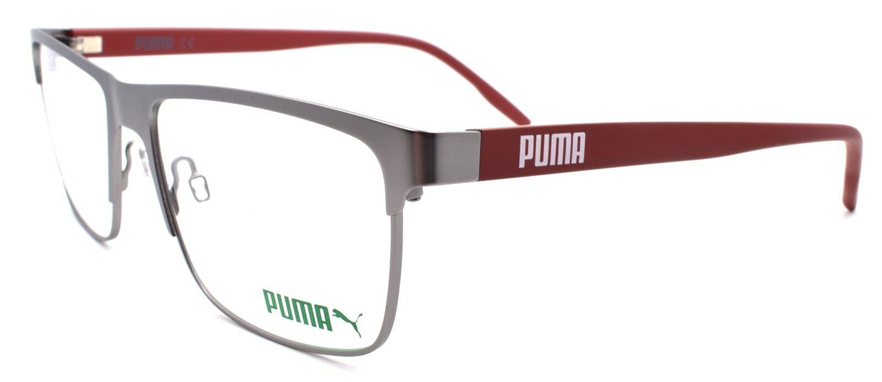 1-PUMA PE0137O 004 Men's Eyeglasses Frames 56-17-140 Ruthenium / Burgundy-889652291611-IKSpecs