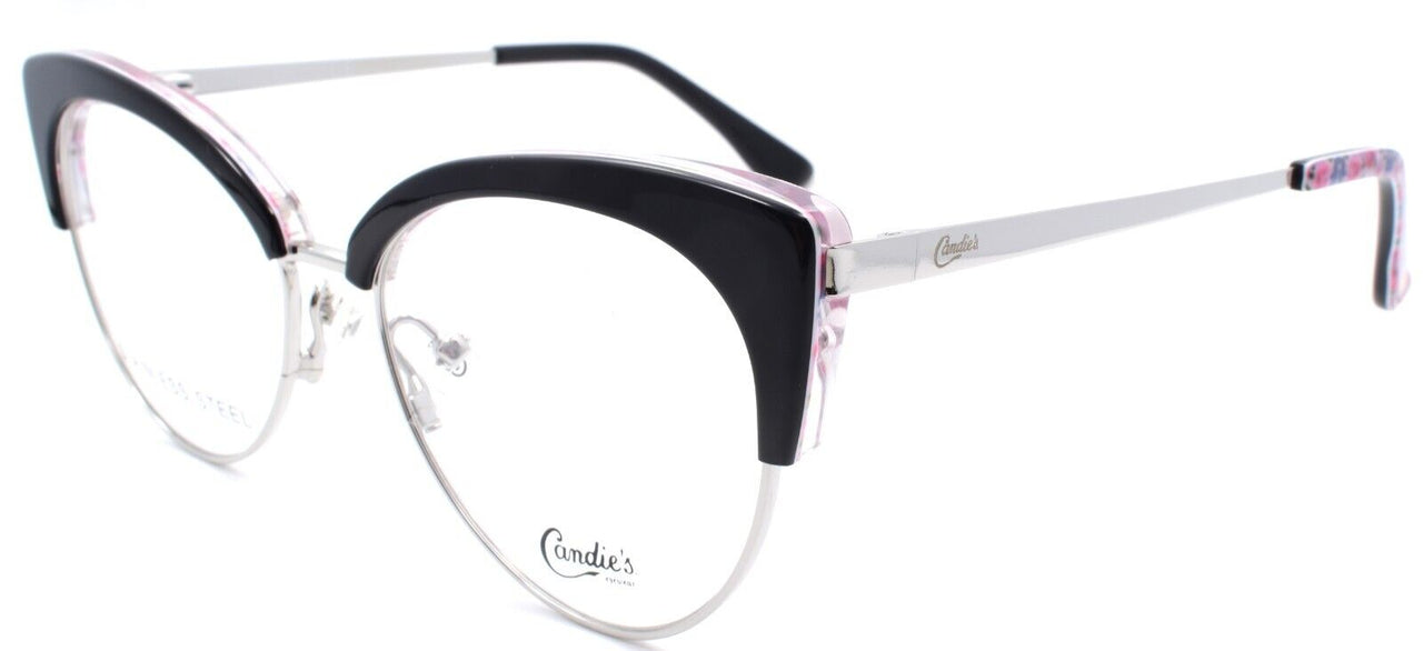 1-Candies CA0172 001 Women's Eyeglasses Frames Cat Eye 51-16-140 Black / Silver-889214071484-IKSpecs