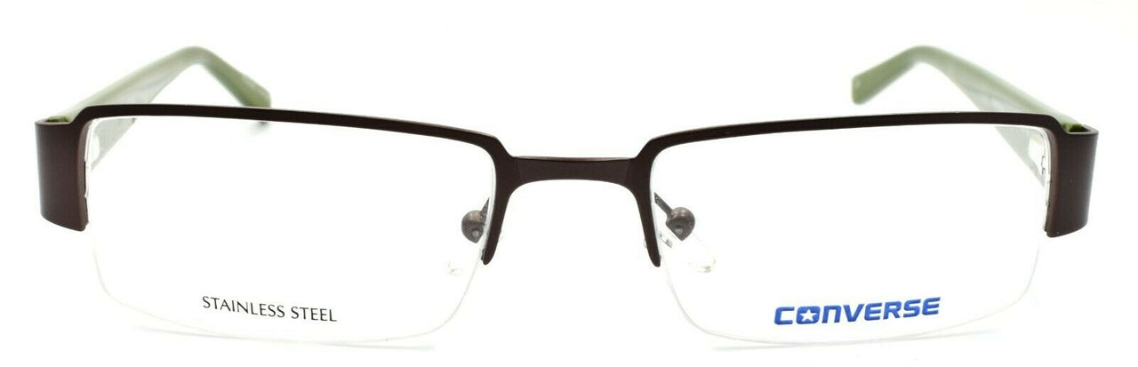 2-CONVERSE Slide Film Men's Eyeglasses Frames Half-rim SMALL 50-18-135 Brown +CASE-751286227468-IKSpecs