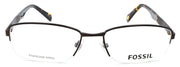 2-Fossil FOS 7015 4IN Men's Eyeglasses Frames Half-rim 56-18-145 Matte Brown-762753558794-IKSpecs