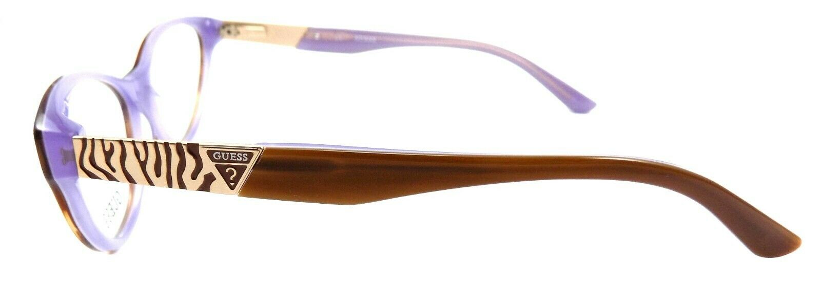 3-GUESS GU2351 AMB Women's Eyeglasses Frames 53-16-135 Amber Brown Lavender + CASE-715583650633-IKSpecs