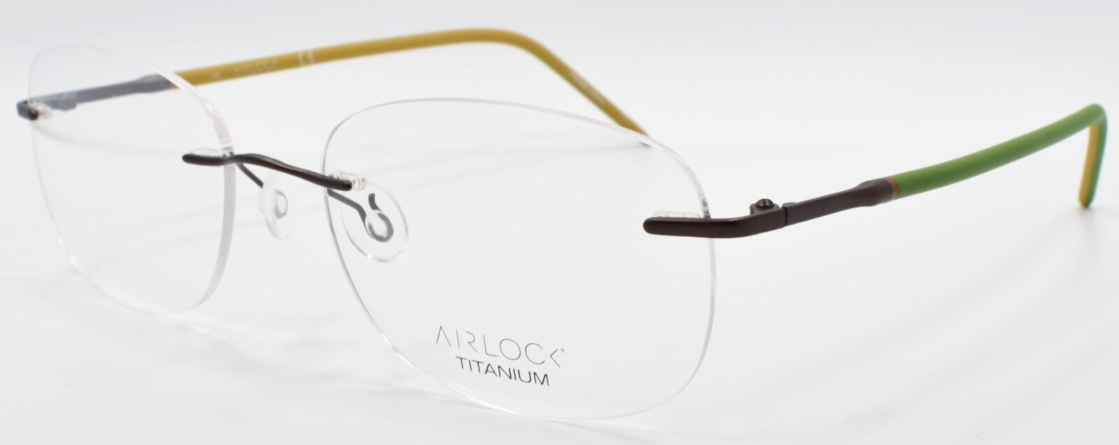 1-Airlock Endless 206 301 Men's Eyeglasses Frames Rimless 53-18-140 Dark Olive-886895316491-IKSpecs