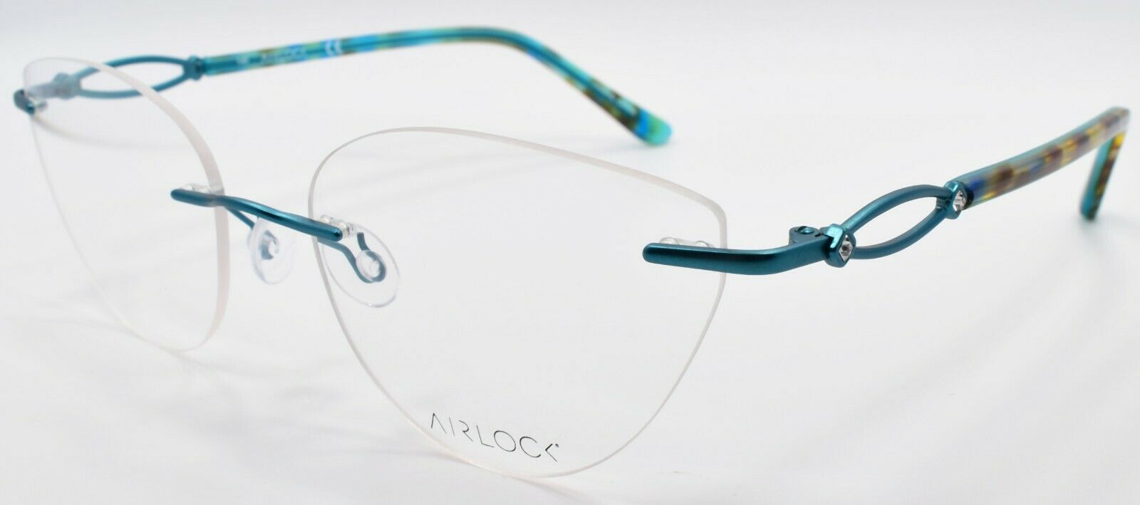 1-Airlock Luminous 204 320 Women's Eyeglasses Frames Rimless 53-18-140 Teal-886895305402-IKSpecs