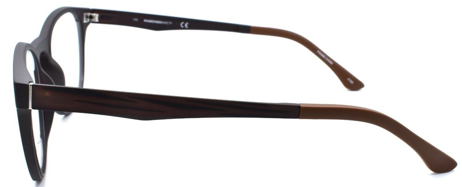 5-Marchon M-1502 210 Eyeglasses Frames 50-19-140 Matte Brown + 2 Magnetic Clip Ons-886895484367-IKSpecs