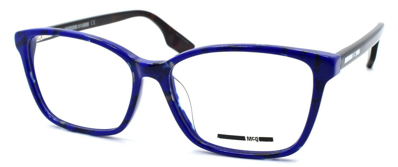 1-McQ Alexander McQueen MQ0062OA 002 Women's Eyeglasses 55-15-145 Blue Havana-889652064291-IKSpecs