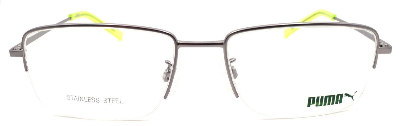 2-PUMA PE0061O 004 Men's Eyeglasses Frames Half-rim 56-18-135 Ruthenium-889652150123-IKSpecs