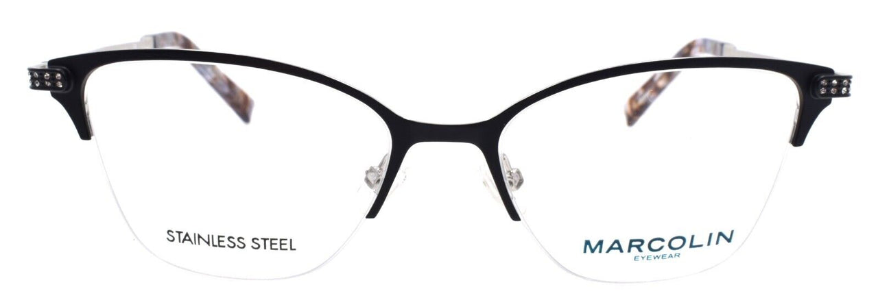 Marcolin MA5020 002 Women's Eyeglasses Frames Half Rim 52-17-135 Matte Black