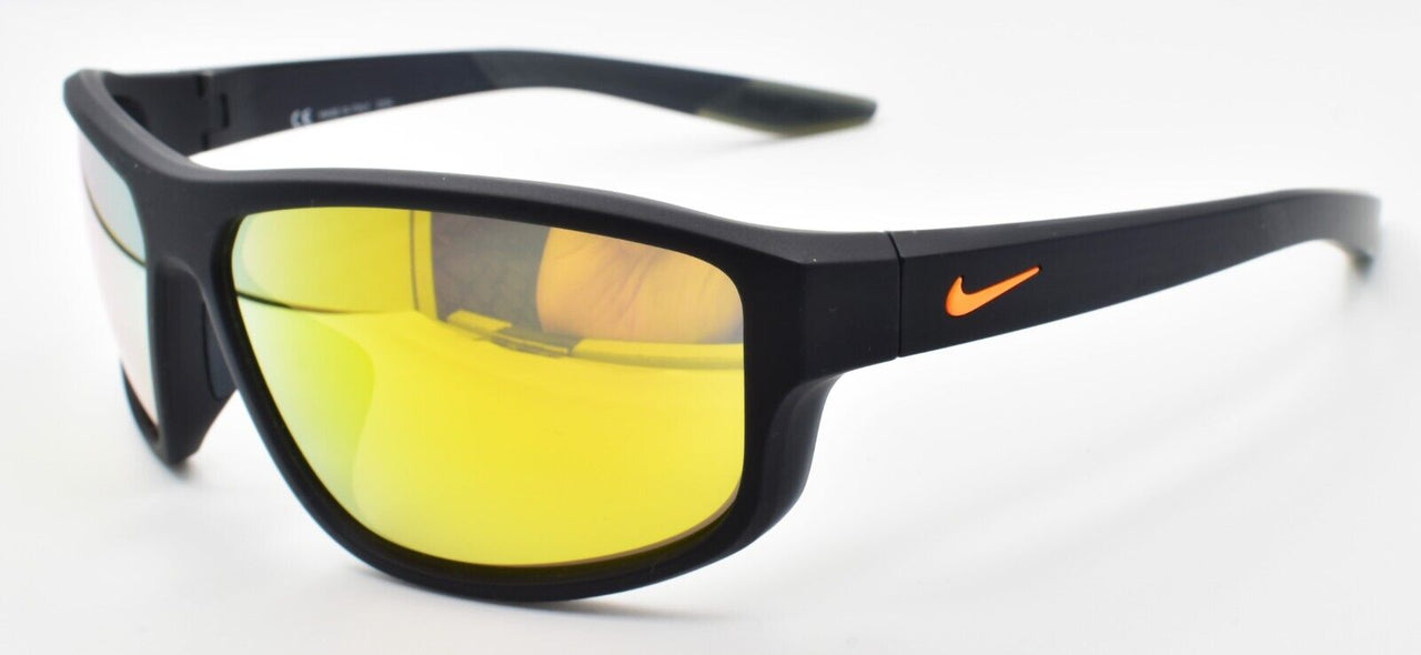 Nike Brazen Fuel DJ0803 452 Sunglasses Wraparound Matte Obsidian / Mirrored