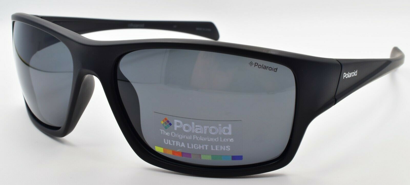 1-Polaroid PLD7016/S 807M9 Men's Sunglasses Wrap Matte Black / Gray Polarized-762753760722-IKSpecs