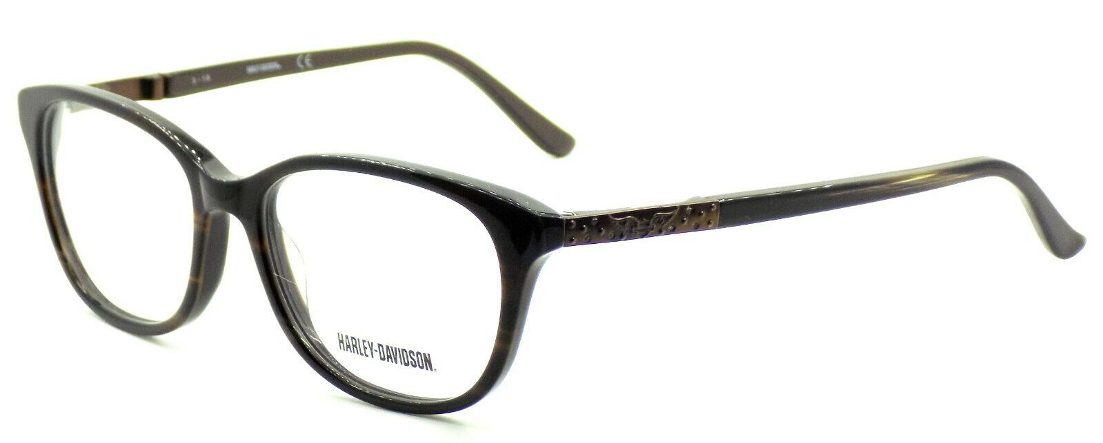 1-Harley Davidson HD0523 062 Women's Eyeglasses Frames 52-16-135 Brown Horn + CASE-664689756520-IKSpecs