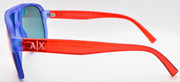 3-Armani Exchange AX4104S 83276Q Aviator Sunglasses Matte Blue / Red Mirror-7895653201576-IKSpecs