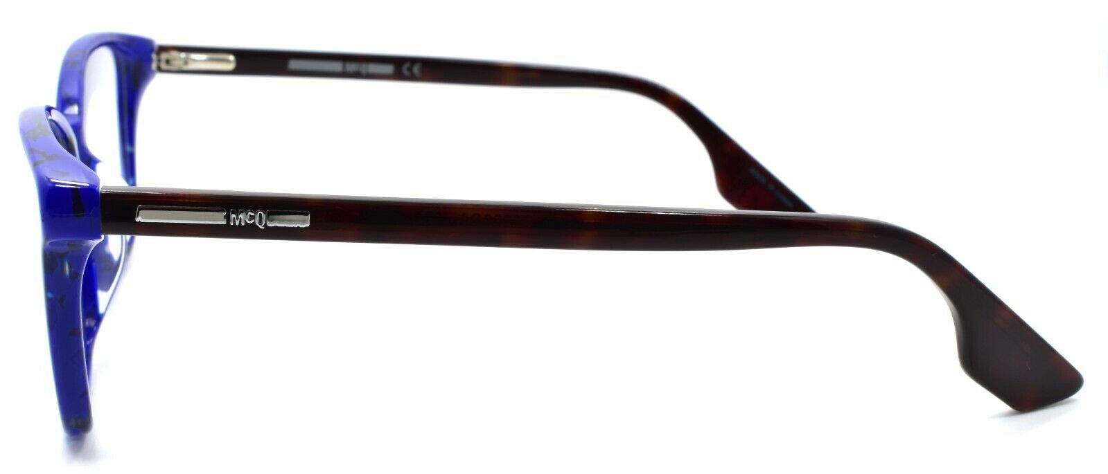 3-McQ Alexander McQueen MQ0062OA 002 Women's Eyeglasses 55-15-145 Blue Havana-889652064291-IKSpecs