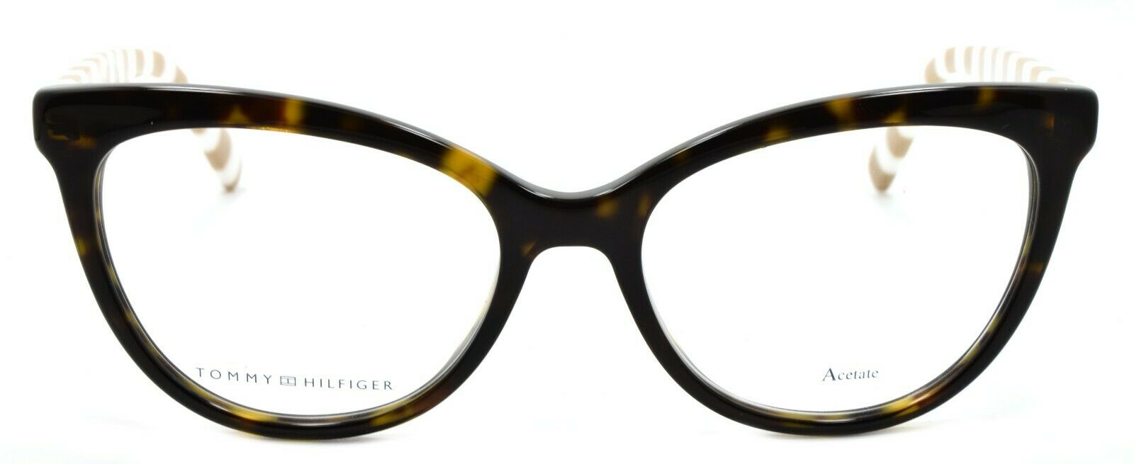 2-TOMMY HILFIGER TH 1481 9N4 Women's Eyeglasses Frames 52-17-140 Havana / Stripes-762753617576-IKSpecs
