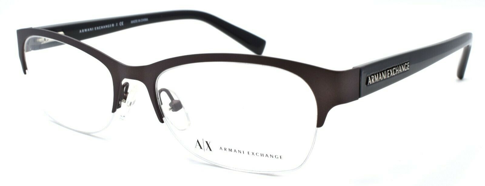 1-Armani Exchange AX1016 6074 Women's Glasses Frames Half-rim 53-17-140 Gunmetal-8053672412338-IKSpecs