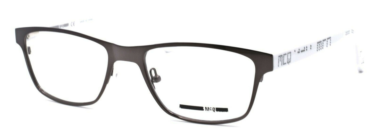 1-McQ Alexander McQueen MQ0050O 003 Unisex Eyeglasses 53-18-150 Ruthenium / White-889652032863-IKSpecs