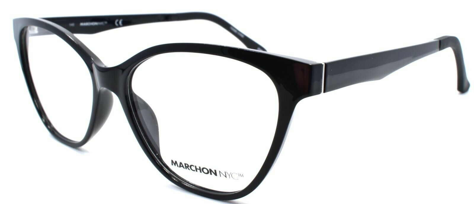 3-Marchon M-1500 001 Women's Eyeglasses 54-15-140 Black + 2 Magnetic Clip Ons-886895485838-IKSpecs
