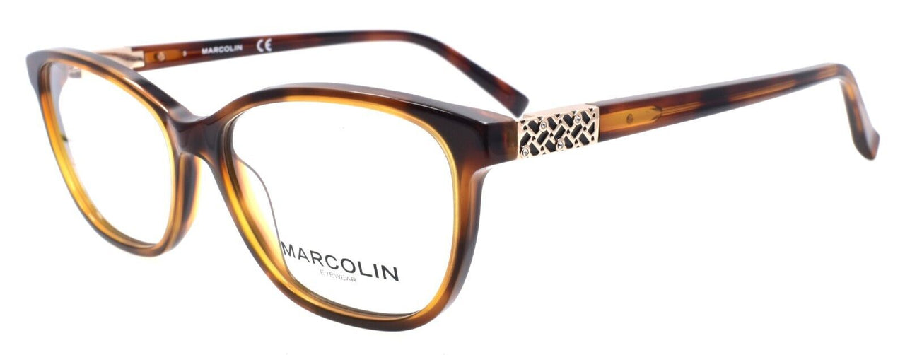 Marcolin MA5030 052 Women's Eyeglasses Frames Cat Eye 53-15-145 Dark Havana