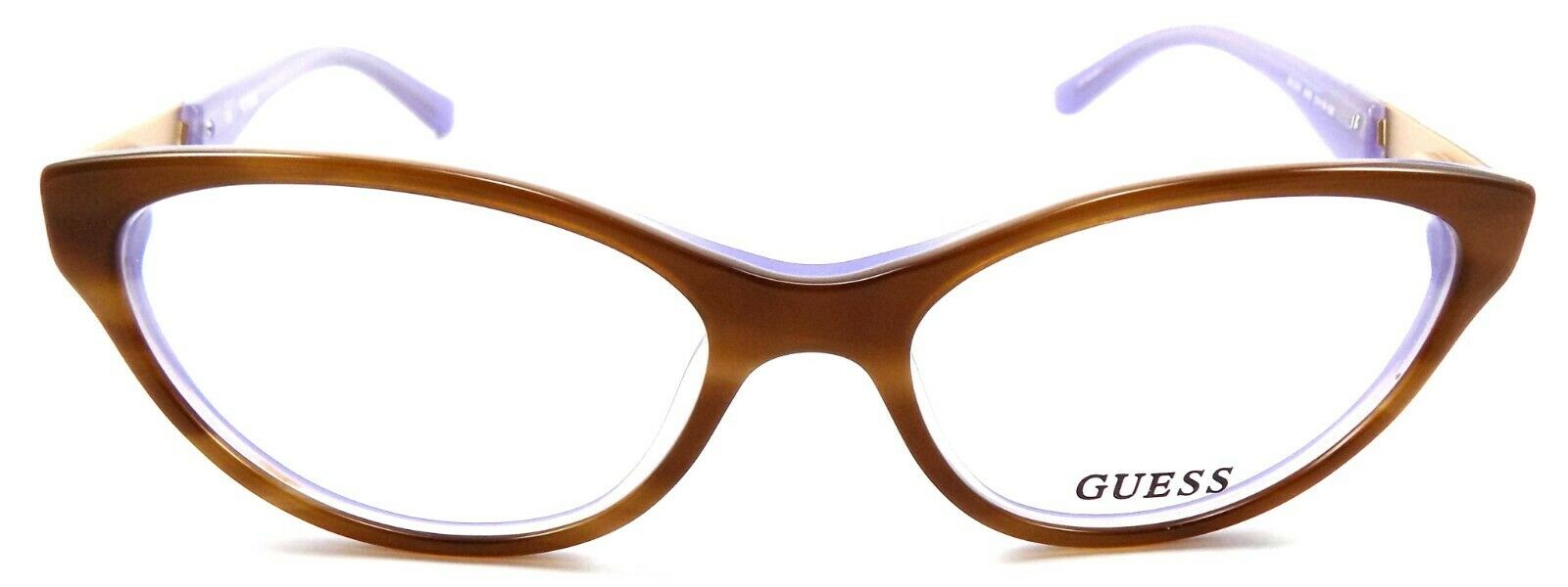 2-GUESS GU2351 AMB Women's Eyeglasses Frames 53-16-135 Amber Brown Lavender + CASE-715583650633-IKSpecs
