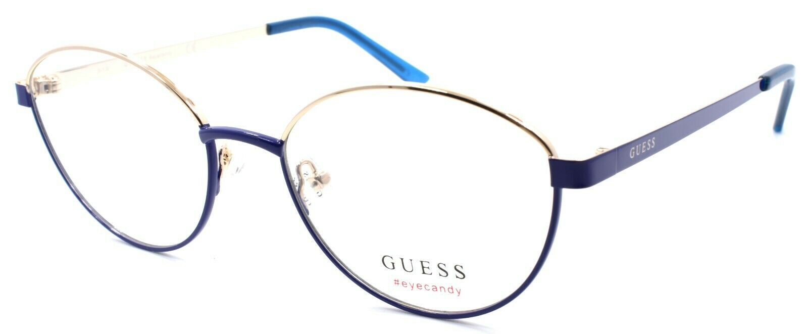 1-GUESS GU3043 090 Eye Candy Women's Eyeglasses Frames 51-17-140 Blue / Gold-889214044655-IKSpecs