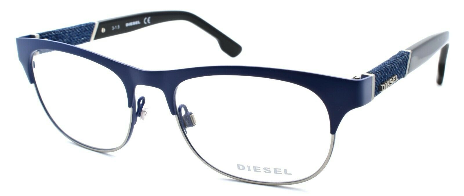 1-Diesel DL5125 091 Unisex Eyeglasses Frames 52-17-145 Matte Blue Silver / Denim-664689666980-IKSpecs