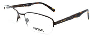 1-Fossil FOS 7015 4IN Men's Eyeglasses Frames Half-rim 56-18-145 Matte Brown-762753558794-IKSpecs