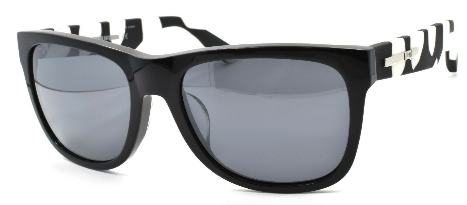 1-McQ Alexander McQueen MQ0018SA 008 Women's Sunglasses Black & White / Gray-889652030289-IKSpecs