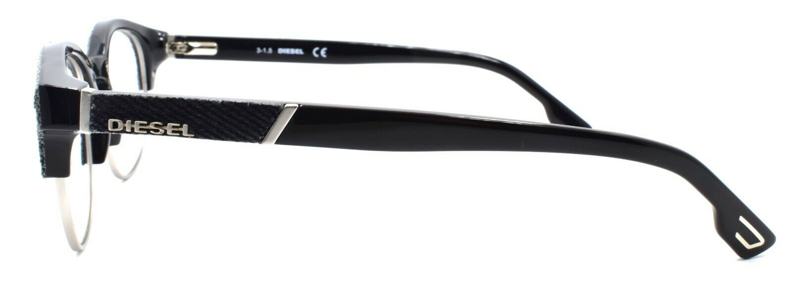 3-Diesel DL5138 005 Unisex Eyeglasses Frames 50-19-145 Black Grey Denim-664689668885-IKSpecs
