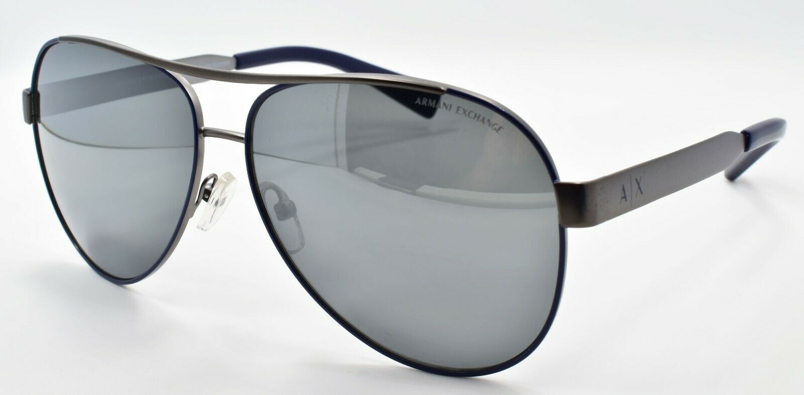 1-Armani Exchange AX2018S 6046/6G Men's Aviator Sunglasses Gunmetal Blue / Mirror-8053672573008-IKSpecs