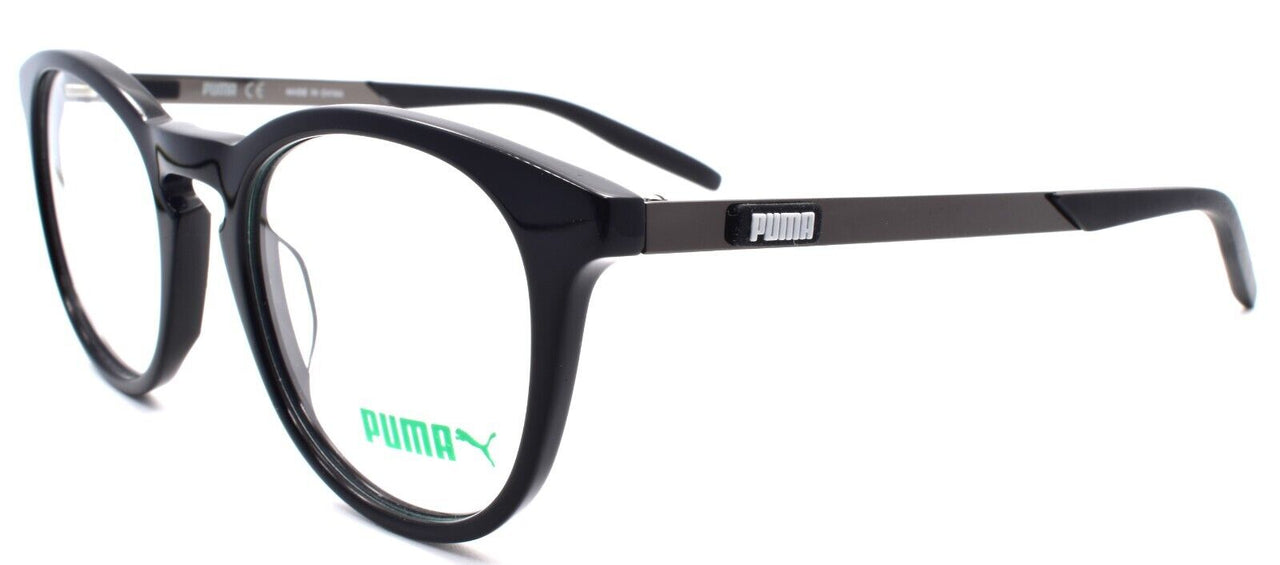 1-PUMA PU242O 001 Eyeglasses Frames Round 48-20-140 Black / Ruthenium-889652221113-IKSpecs