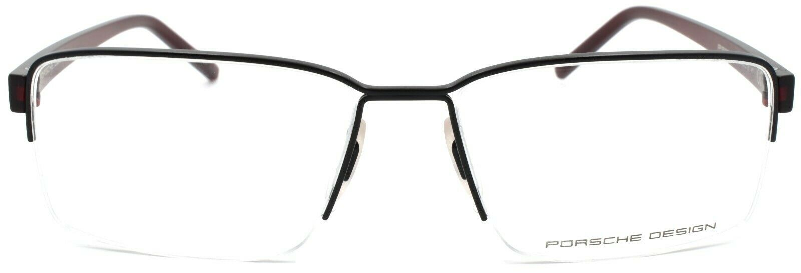 2-Porsche Design P8351 A Men's Eyeglasses Frames Half-rim 54-15-140 Black-4046901618261-IKSpecs