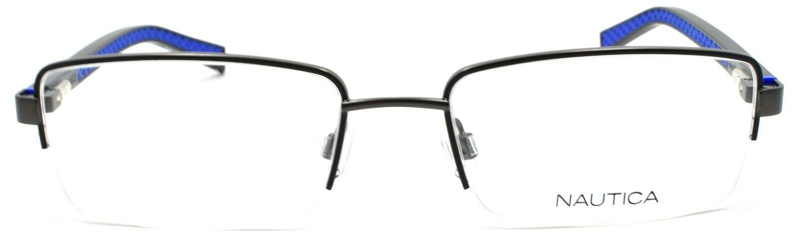 2-Nautica N7309 005 Men's Eyeglasses Frames Half-rim 54-18-140 Matte Black-688940464085-IKSpecs