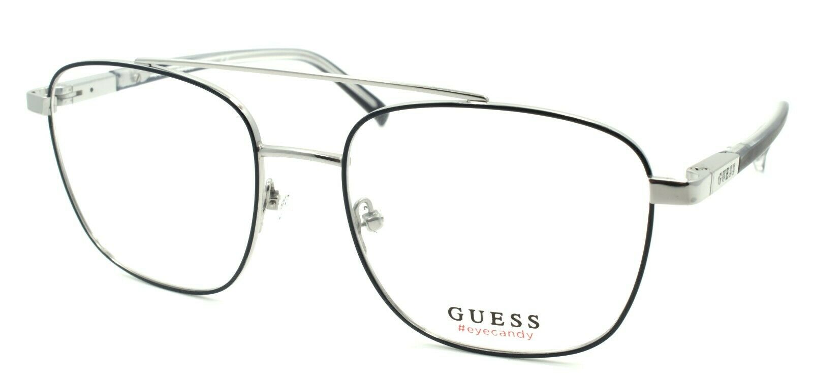 1-GUESS GU3038 090 Eye Candy Eyeglasses Frames Aviator 52-17-135 Shiny Blue-889214013156-IKSpecs