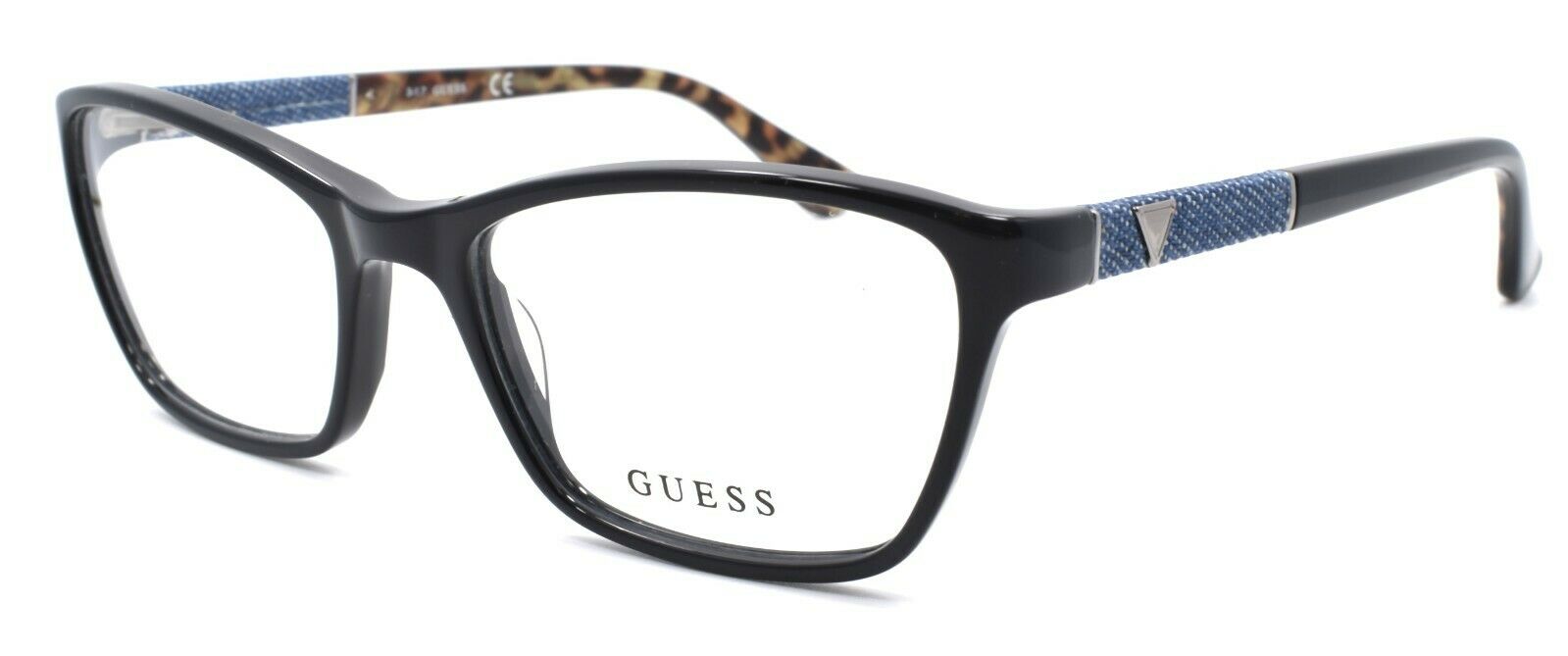 1-GUESS GU2594 001 Women's Eyeglasses Frames 52-17-135 Black / Denim + CASE-664689837199-IKSpecs