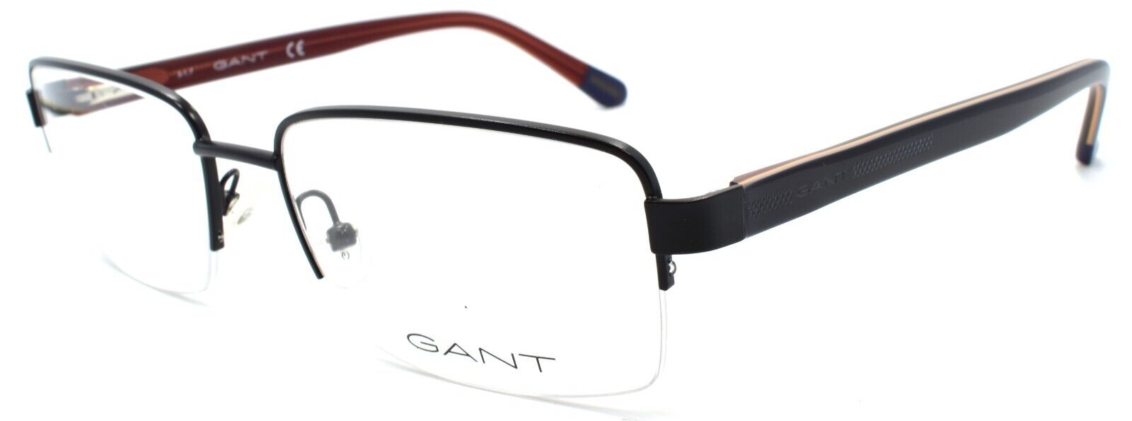 1-GANT GA3149 002 Men's Eyeglasses Frames Half-rim 56-18-145 Matte Black-664689896219-IKSpecs