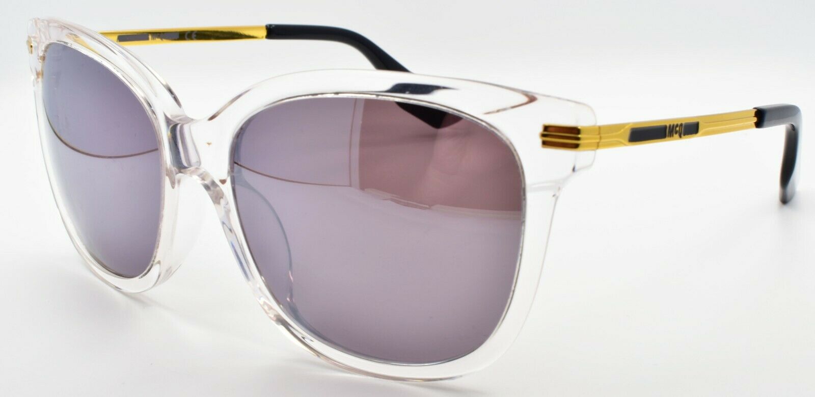 1-McQ Alexander McQueen MQ0056SK 003 Women's Sunglasses Crystal / Mirrored-889652037356-IKSpecs