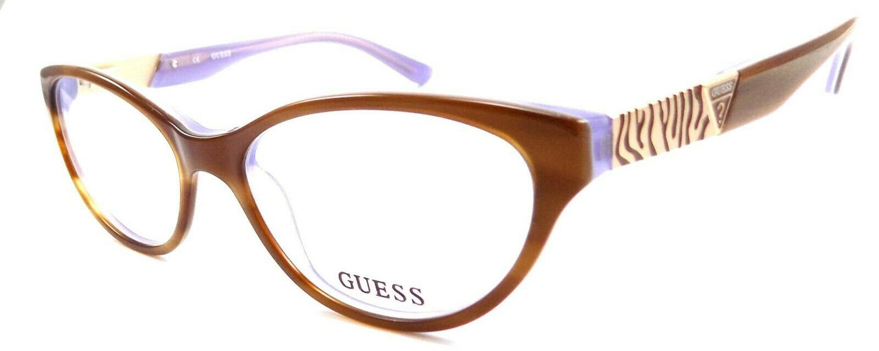 1-GUESS GU2351 AMB Women's Eyeglasses Frames 53-16-135 Amber Brown Lavender + CASE-715583650633-IKSpecs