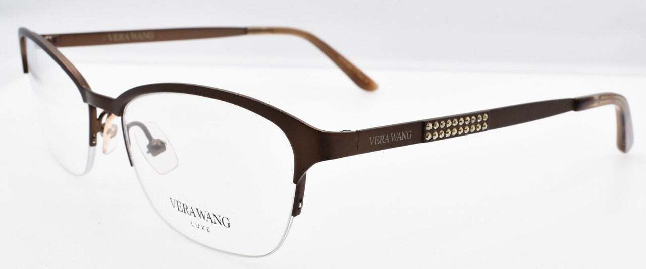 Vera Wang Catlin BR Women's Eyeglasses Half-rim 51-16-130 Brown w/ Crystals