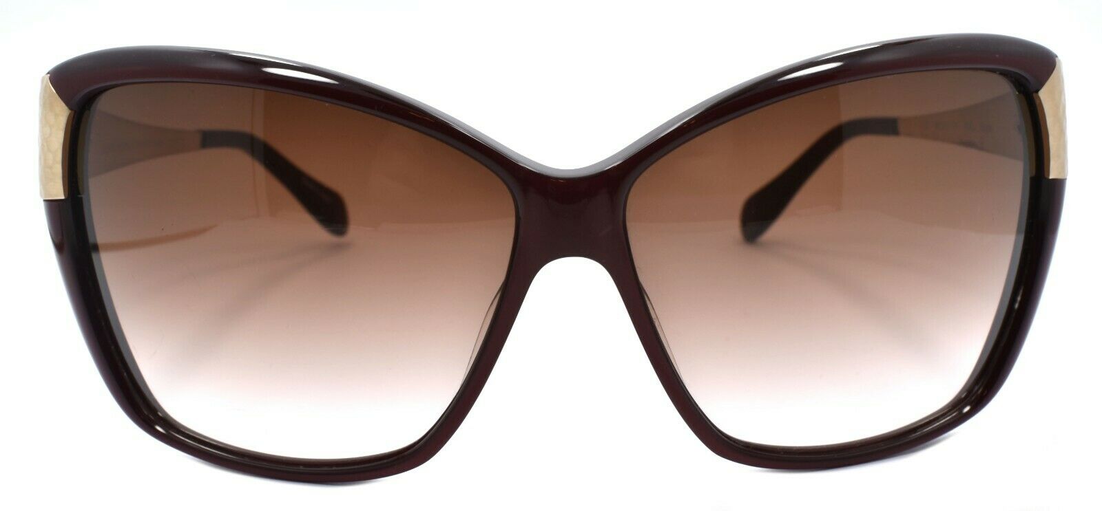 2-Oliver Peoples Skyla ROC Women's Sunglasses Cat Eye Burgundy & Gold / Brown-Does not apply-IKSpecs