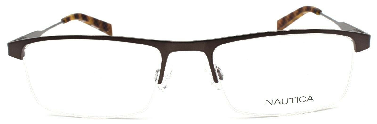 2-Nautica N7296 030 Men's Eyeglasses Frames Half-rim 53-18-140 Matte Gunmetal-886895432528-IKSpecs